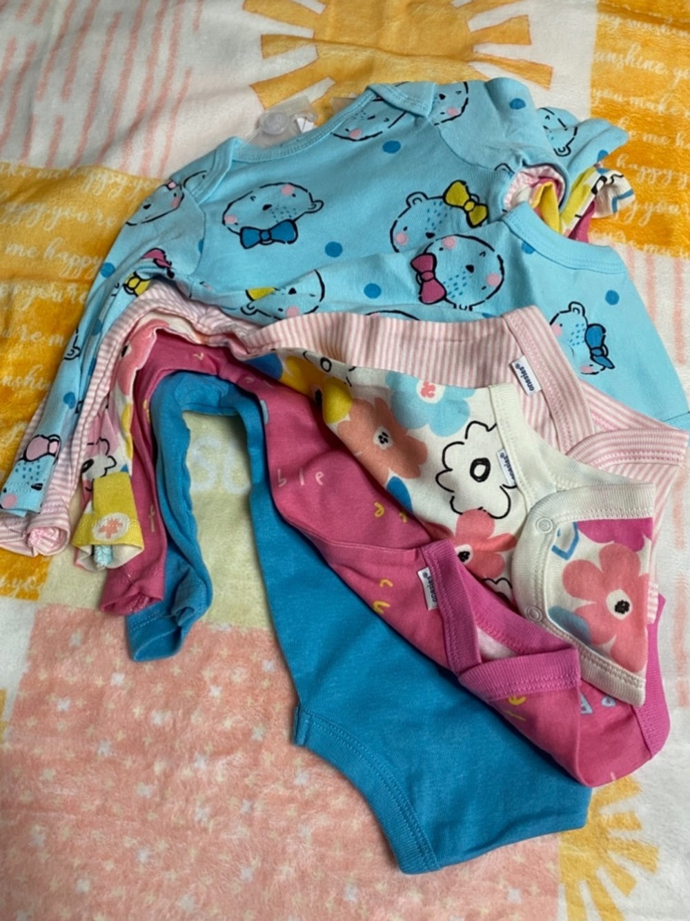 Gerber Baby Girl 5-Pack Long Sleeve Onesies bodysuits, 0-3mths - Picture 12 of 13